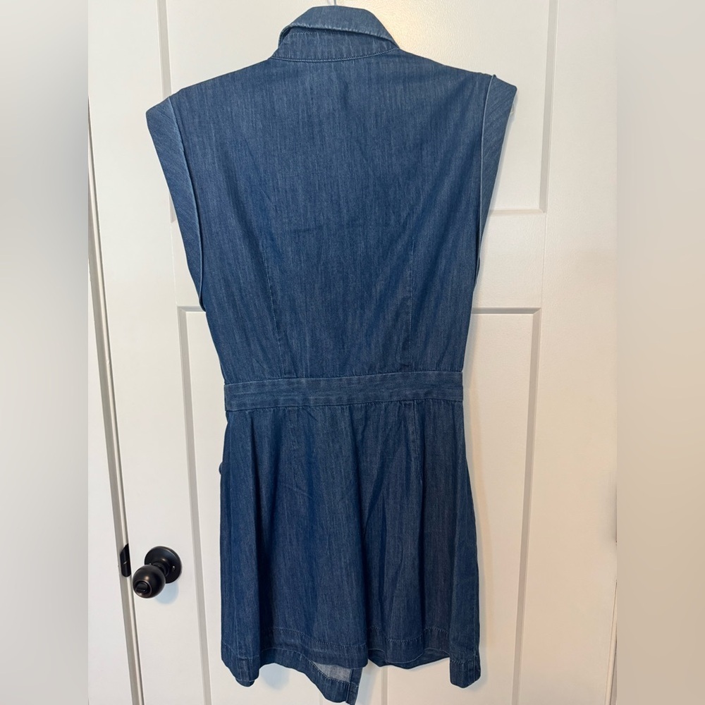 7 for all mankind denim ruffle mini dress - Picture 9 of 10
